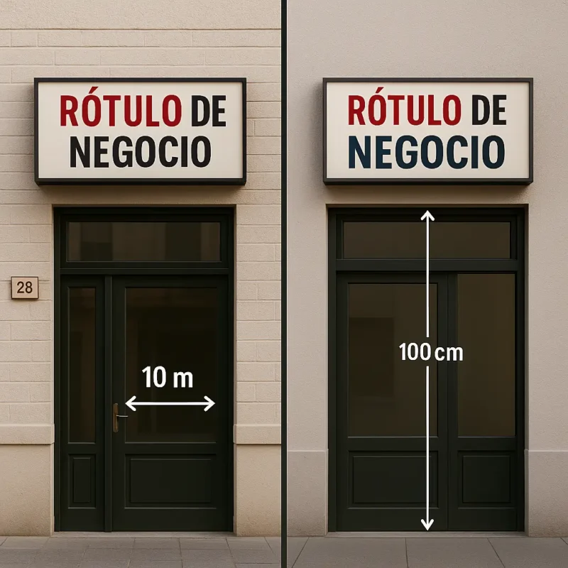Estudio técnico de panel y rótulo sobre fachada en Basauri