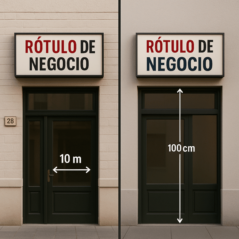 Estudio de una fachada antes de diseñar un rótulo