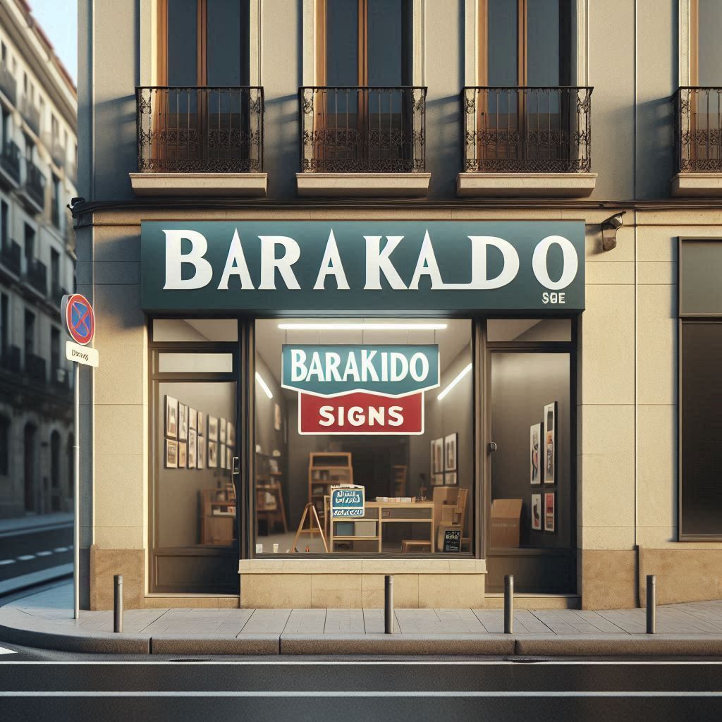 Ejemplo de rótulo y vinilo para un comercio de Barakaldo