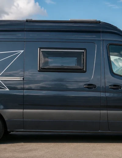 Furgoneta camper NorthKamp rotulada con vinilo decorativo